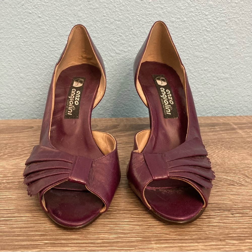 Enzo Angiolini Peep Toe Heels - Purple - 6